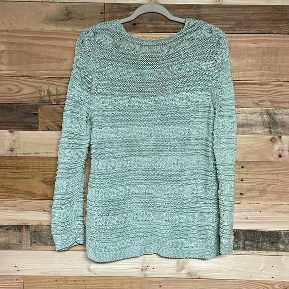 Size large minted green crewneck open knit sweater - Picture 7 of 7